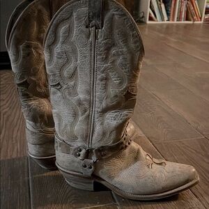 Tan Western Cowboy Boots-Authentic Real Leather